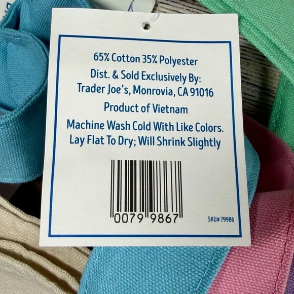 Trader Joe’s Mini Tote Bag Pastel Green - New - Picture 3 of 3